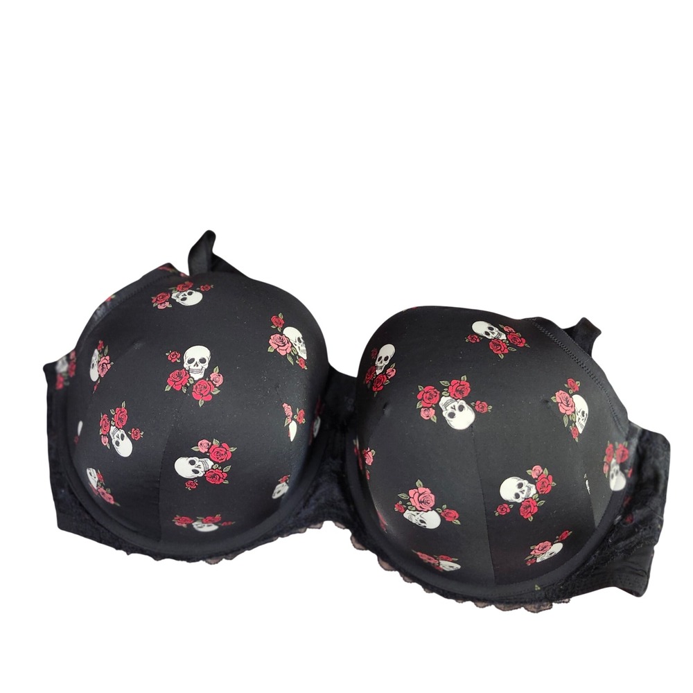 Torrid Curve Sz 44DDD Sexy Goth Bra Black Skulls & Roses
Floral Underwire